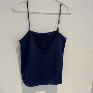 theory dark navy silky top (p)